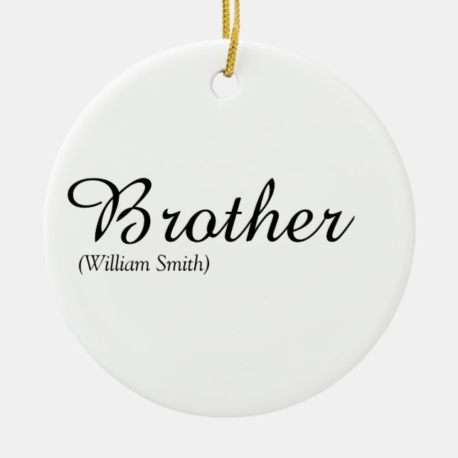 Script Brother Definition World's Best Ever Ceramic Tree Decoration (Front)