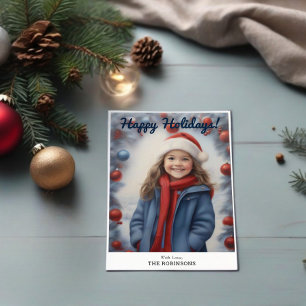 Script Caligraphy Winter Happy Holiday Photo Card