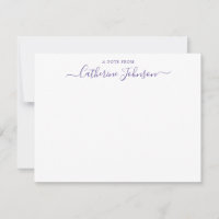 Script Calligraphy A Note From Purple Violet Plum