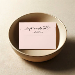 Script Calligraphy Blush Pink Envelope