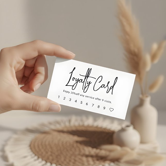 Script Calligraphy Blush Pink Loyalty Card (Creator Uploaded)