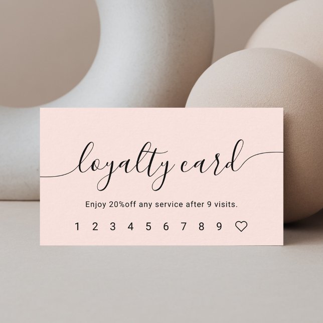 Script Calligraphy Blush Pink Loyalty Card (Creator Uploaded)