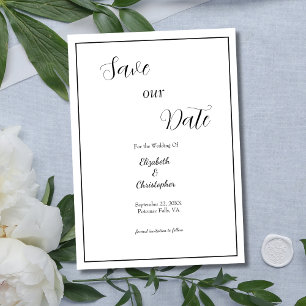 Script Calligraphy Formal Traditional Wedding Save The Date