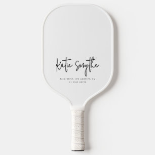 Script Calligraphy Minimalist Chic Personalized Pickleball Paddle