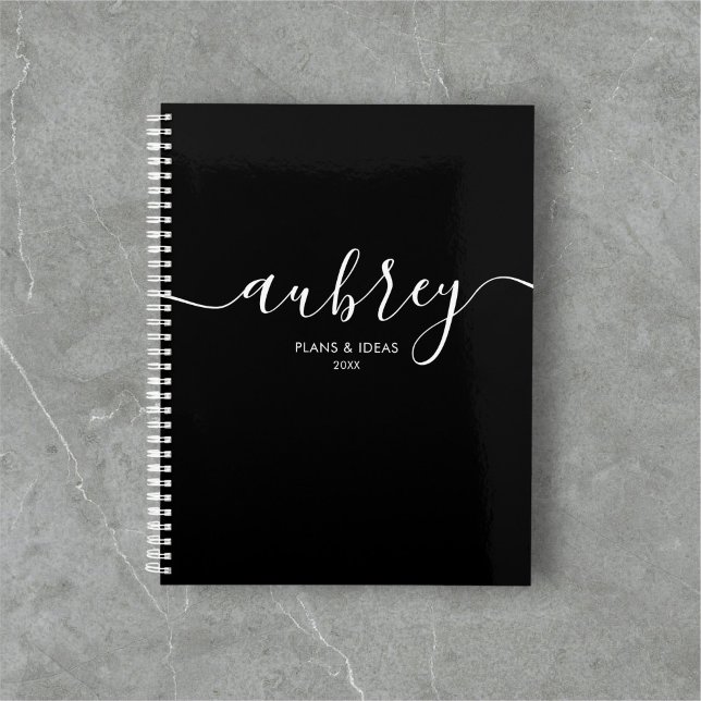 Script Calligraphy Modern Black Planner (Creator Uploaded)