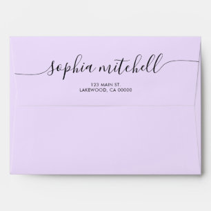 Script Calligraphy Pastel Purple Envelope