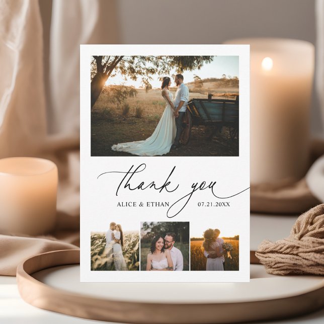 Script Calligraphy Photo Wedding Thank You (Creator Uploaded)