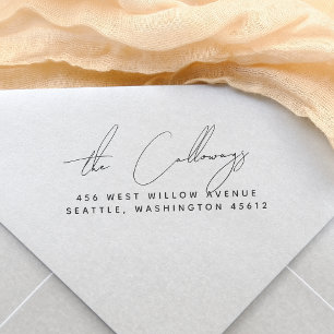 Script Calligraphy Signature Return Address Self-inking Stamp