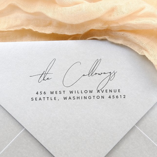 Script Calligraphy Signature Return Address Self-inking Stamp (Rubber Stamp Mock-up)