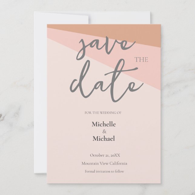 Script Calligraphy Wedding Modern Save the Date Invitation (Front)
