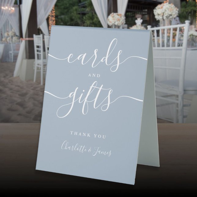 Script Cards And Gifts Dusty Blue Signature (Script Cards And Gifts Dusty Blue Signature Table Tent Sign)