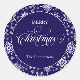 Script Christmas Custom Blue Sticker