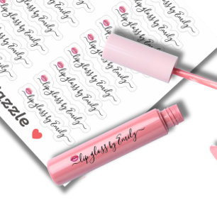 Script Clear Lip Gloss Tube Label