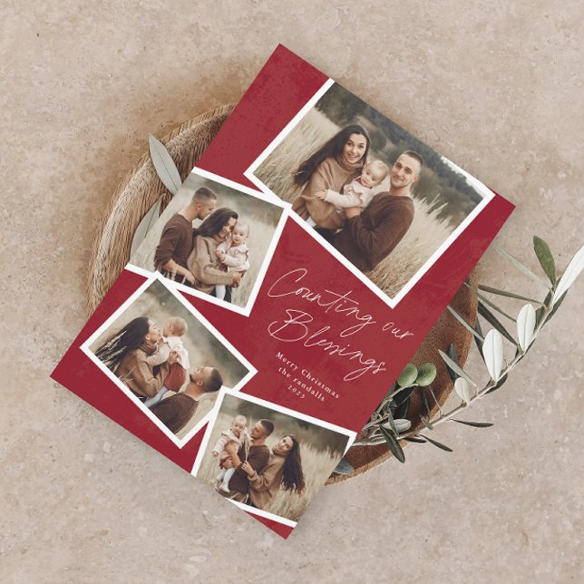 Script Collage Religious Magnetic Christmas Card (Creator Uploaded)
