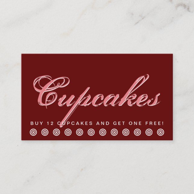 script CUPCAKES customer loyalty card (Front)