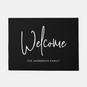Script Custom Colour Minimalist Family Name Welcom Doormat