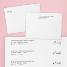 Script Custom Set of 24 Wedding Return Address