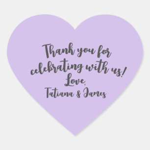 Script Custom Thank You Heart Favour Sticker