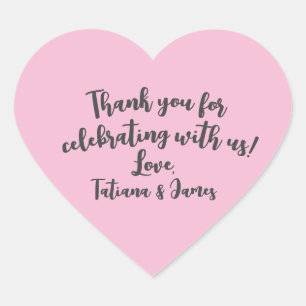 Script Custom Thank You Heart Favour Sticker