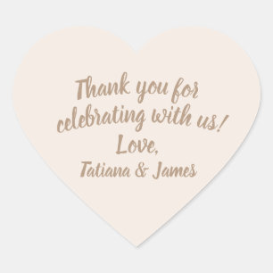 Script Customisable Thank You Heart  Sticker