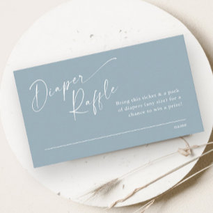 Script Diaper Raffle Boys Baby Shower Enclosure Card