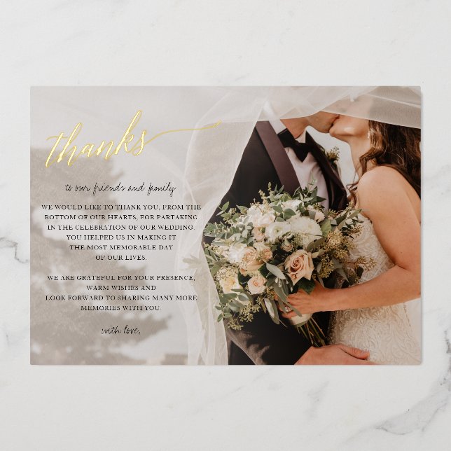 Script Elegant Handwritten Photo Thank You (Front)