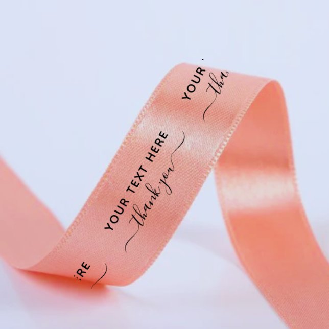  Script Elegant Thank You Rose Gold Custom Satin Ribbon (Creator Uploaded)