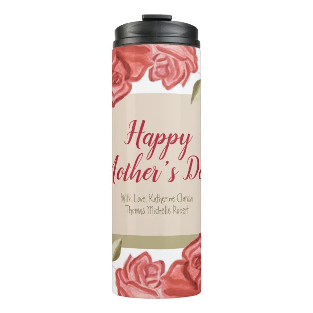 Script Elegant Trendy Modern Happy Mothers Day Thermal Tumbler (Front)