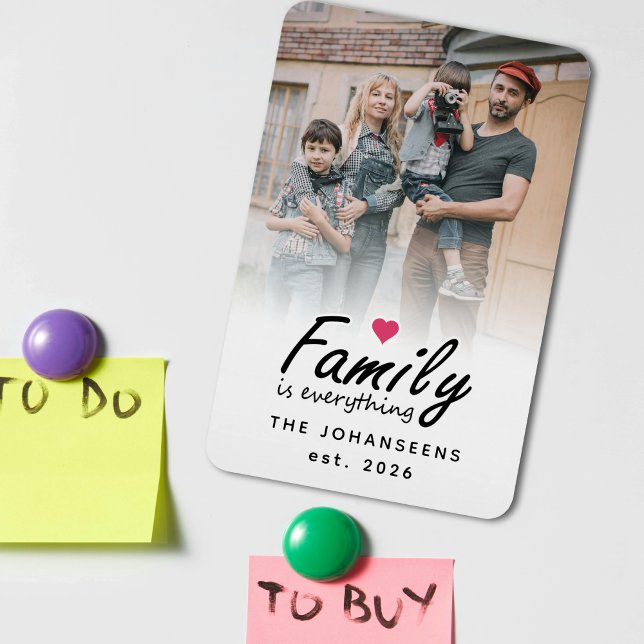 Script Family is Everything Modern Custom Photo Magnet (Creator Uploaded)