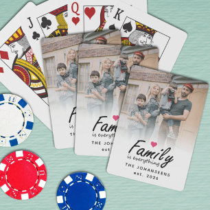 Script Family is Everything Modern Custom Photo Playing Cards