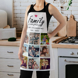 Script Family is Everything Photo Collage Modern Apron