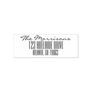Script Family Name Address Self-inking Stamp