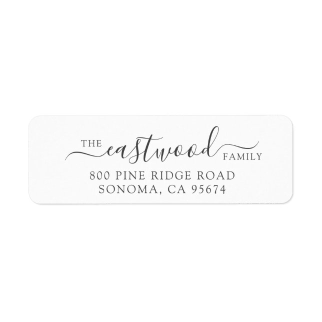 Script Family Name Return Address (Front)