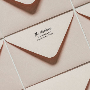 Script Family Name Return Address Self-inking Stamp