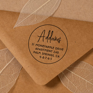 Script Family Name Simple Personalised Address Rubber Stamp