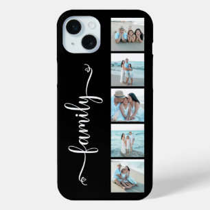 Script Family Photo Black iPhone 15 Mini Case