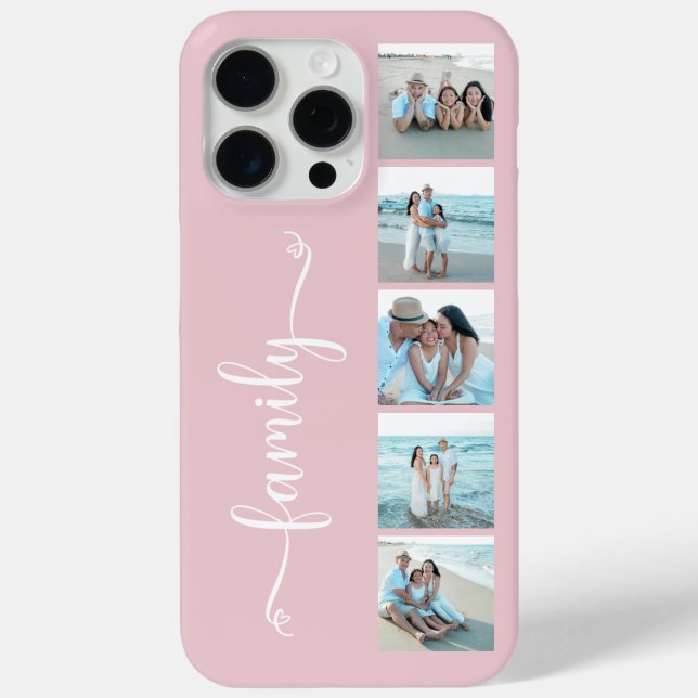 Script Family Photo Blush Pink Case-Mate iPhone Case (Back)
