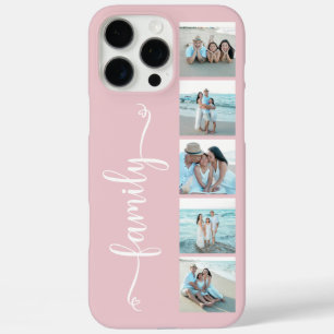 Script Family Photo Blush Pink iPhone 16 Pro Max Case
