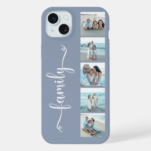 Script Family Photo Dusty Blue iPhone 15 Plus Case