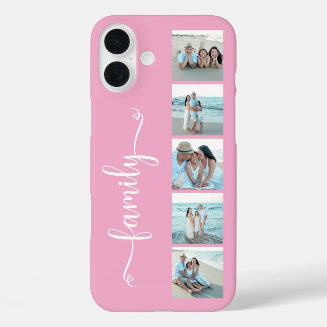 Script Family Photo Pink Case-Mate iPhone Case (Back)