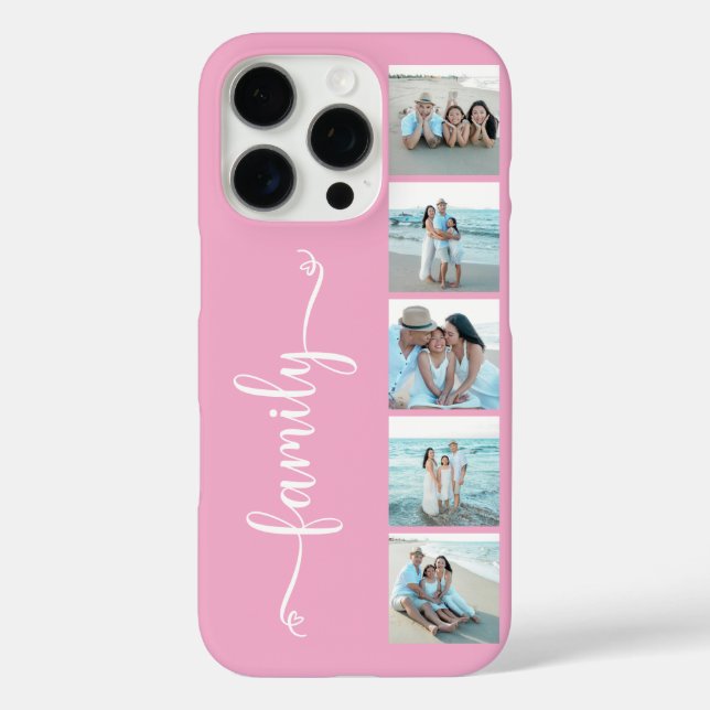 Script Family Photo Pink Case-Mate iPhone Case (Back)
