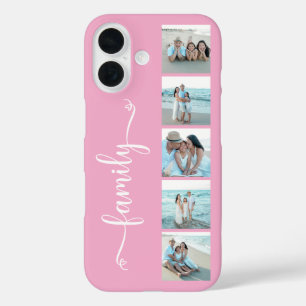 Script Family Photo Pink iPhone 16 Case