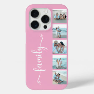Script Family Photo Pink iPhone 15 Pro Case