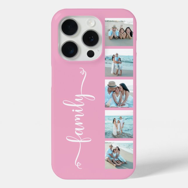 Script Family Photo Pink Case-Mate iPhone Case (Back)