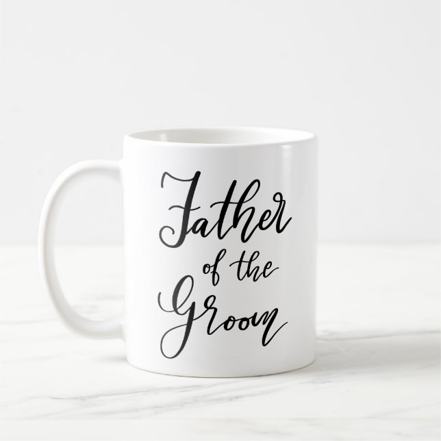 Script Father Of The Groom Typography Wedding Coffee Mug (Left)
