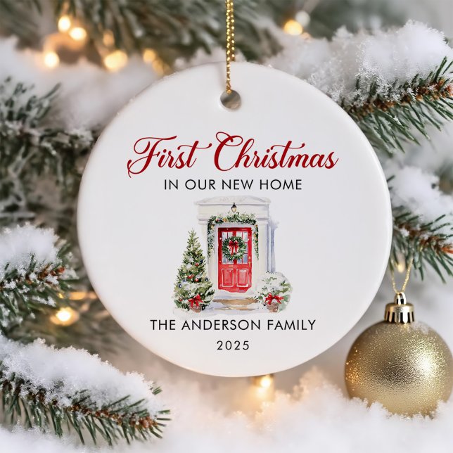 Script First Christmas At Our New Home Ceramic Tree Decoration (Creator Uploaded)