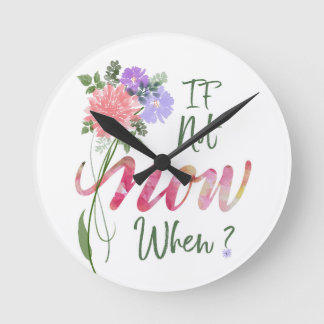 Script Floral wall  Round Clock