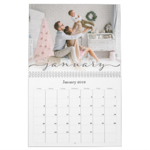 Script Font 2026 Photo Calendar