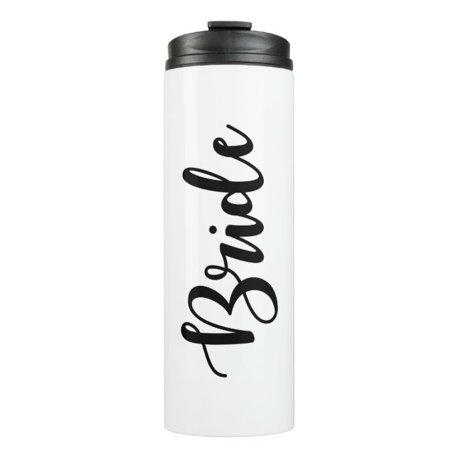 Script Font Bride Drink Bottle Tumbler (Front)