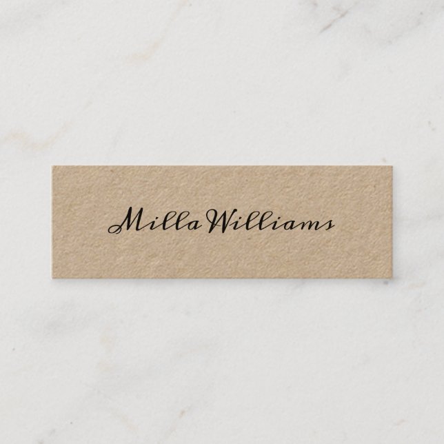 script-font-style minimalist elegant rustic mini business card (Front)